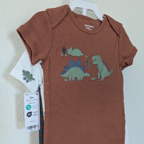 NWT Carter's Dino Bundle 6 pieces 12m/18m Cotton Comfy Adorable - Picture 4 of 11